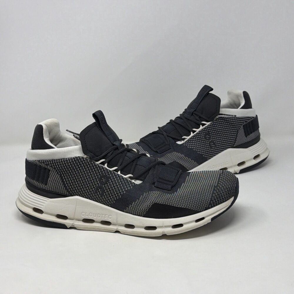 On Cloudnova Black White Running Sneakers Men’s 8.5 Swiss Engineering AUTH
